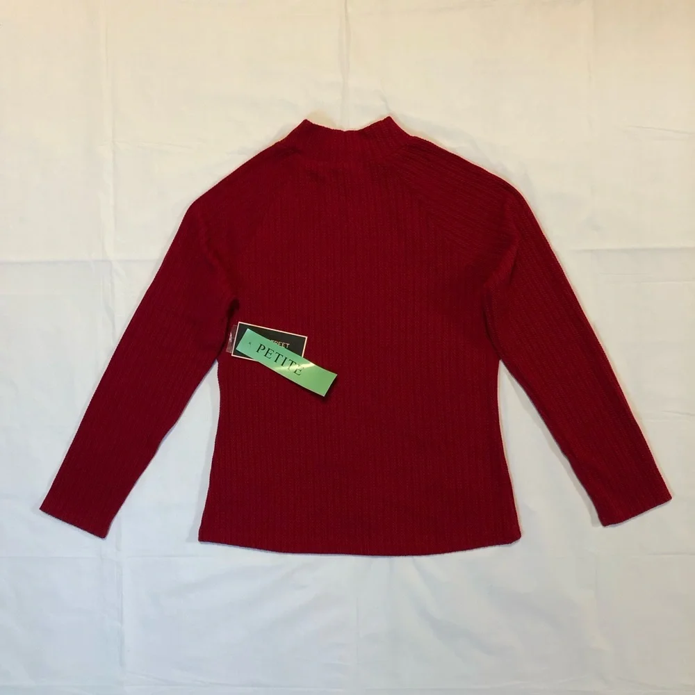 NWT 50th Street Women’s Long Sleeve Stretch Pullover Knit Red Sweater PL